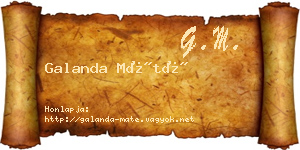 Galanda Máté névjegykártya